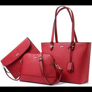 Handbags for Women Fashion Shoulder Bag Top Handle Satchel Purse Set 3pcs